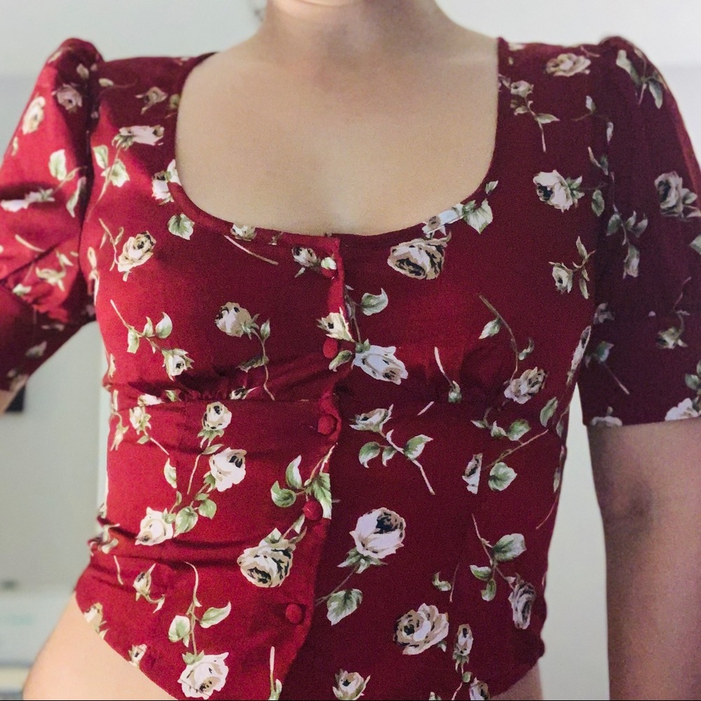 Nasty Gal Rose Crop Top